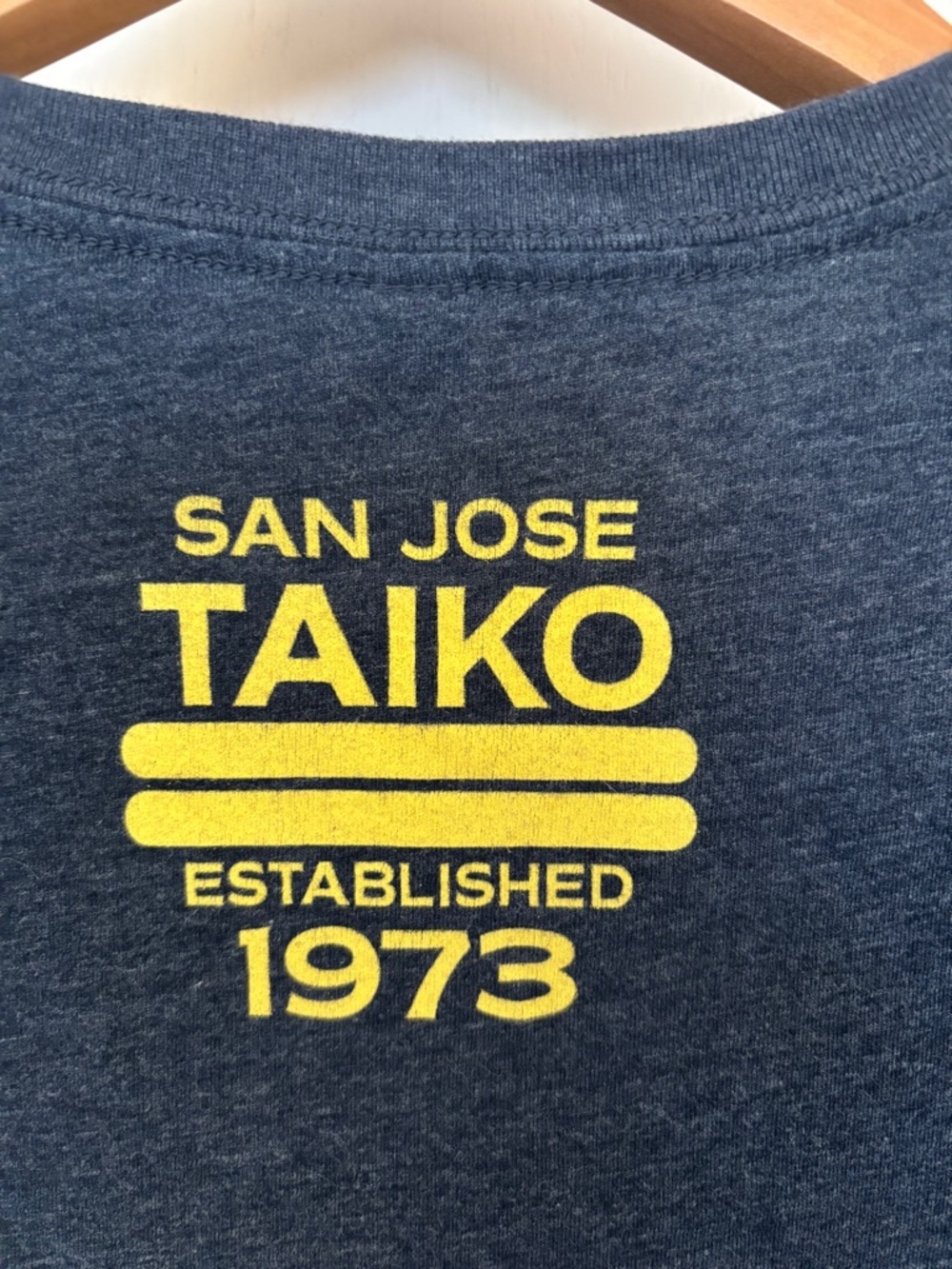 San Jose Taiko Womens Distressed Graphic Tee Size Medium Heathered Blue Drum - Picture 3 of 7